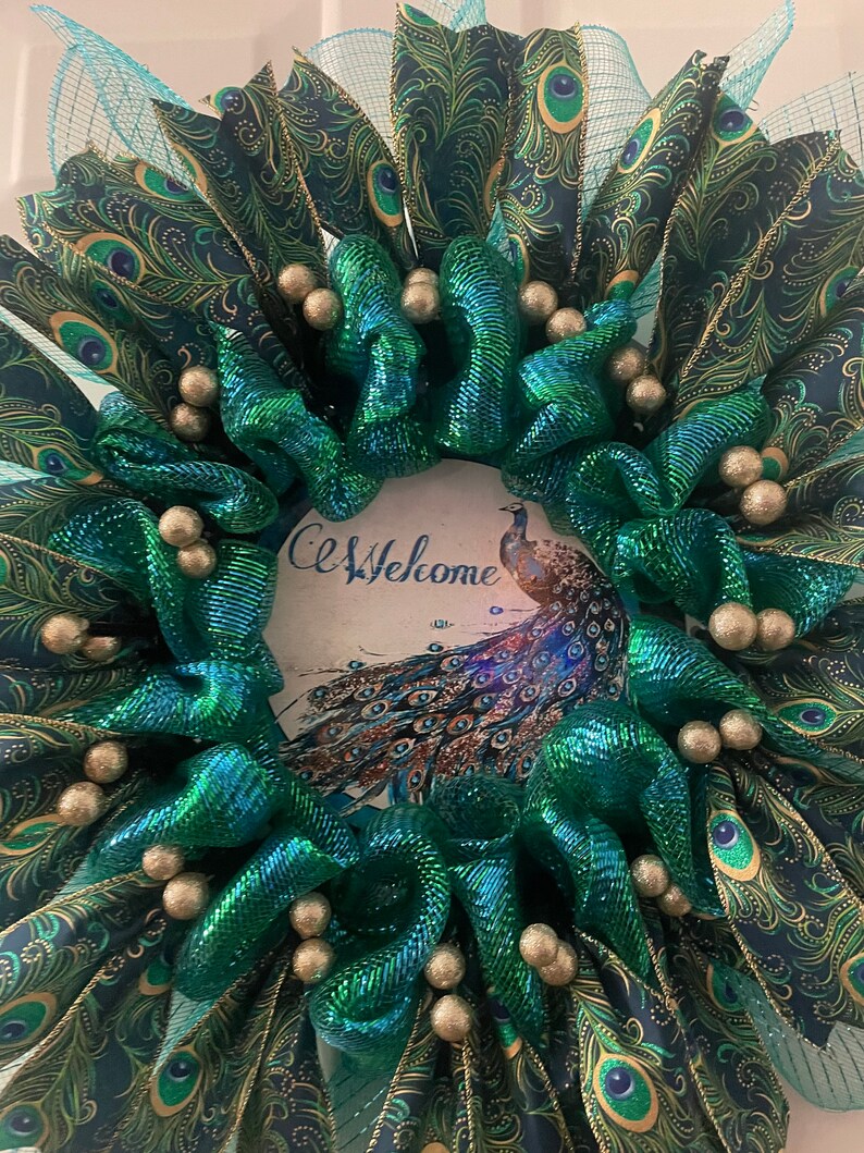 Peacock Wreath, All Occasion Wreath image 3