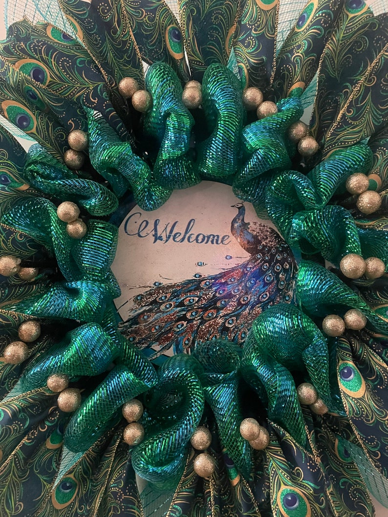 Peacock Wreath, All Occasion Wreath image 7