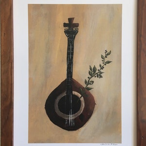 Fado, Music, Guitar, Portugal, portuguese, Traditional, Culture, Amalia Rodrigues, Olives, Saudade, Lisbon, Painting, Art Print, Wall Decor