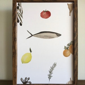 Portuguese Food, Food Poster, Food illustration, Food Print, vegetables, Vegetable Print, Vegetable Illustration, Fish Print, Kitchen Print