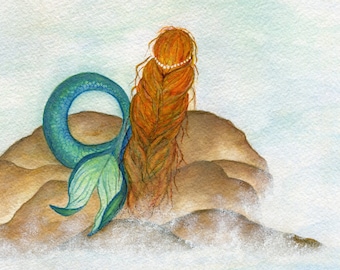 Mermaid Sea Dreams | Digital Downloadable Printable Watercolor Mermaid Art