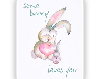 Imprimible Baby Bunny Love Art / Impresiones de artistas descargables