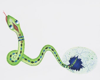 Arte caprichoso de serpiente mascota imprimible / Slitherton