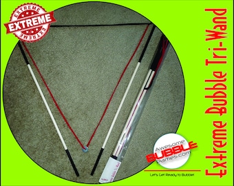 Giant Bubble Wand: 3-Foot Tri-String Design with Bubble Solution