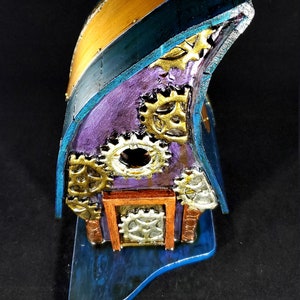 Steampunk Lodge Bird House II, birdhouse, garden art, hand made, bird houses, birdhouses image 5