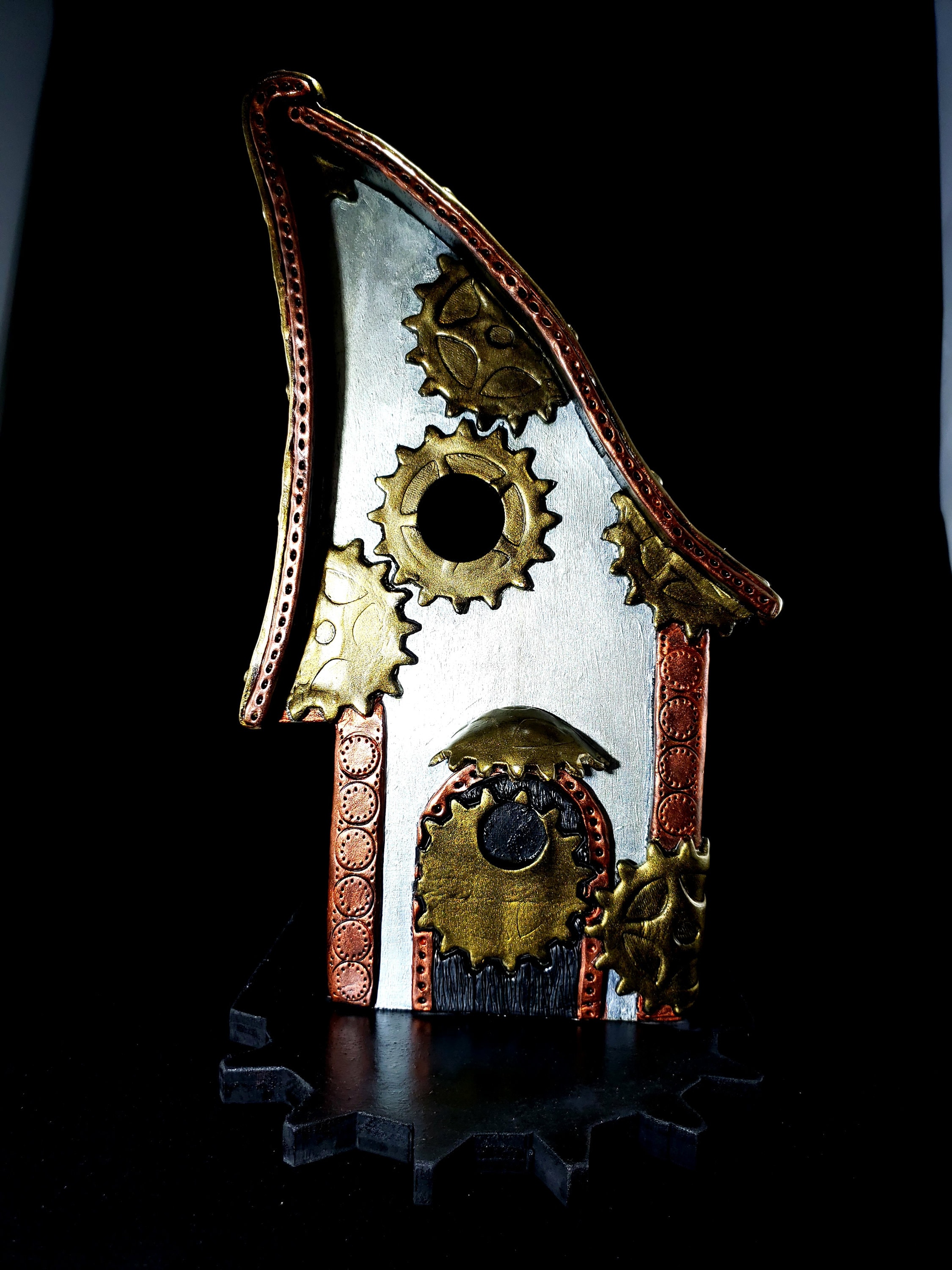 Steampunk Lodge Bird House, Birdhouse, Garden Art, Hand Made, Bird ...