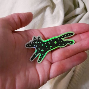Sticker holographique Loup étoilé