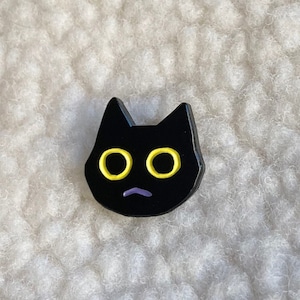 tiny cat face enamel pin