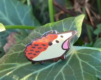 Screamin hedgehog enamel pin