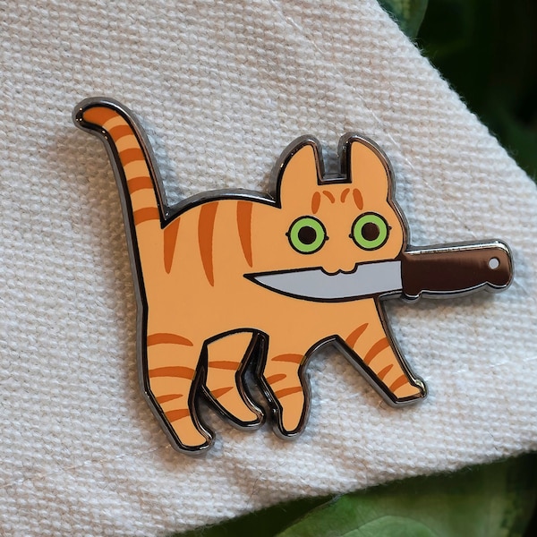 Orange Tabby Knifecat Enamel Pin
