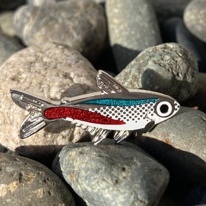 Neon Tetra enamel pin