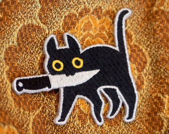 Knifecat embroidered patch