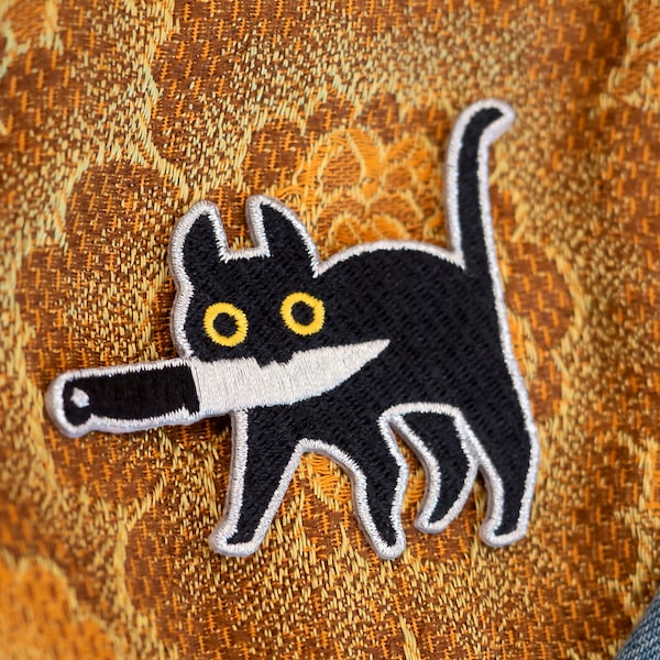 Knifecat embroidered patch