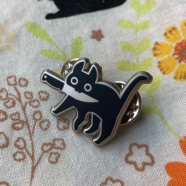 mini knifecat enamel pin (two backing discount)