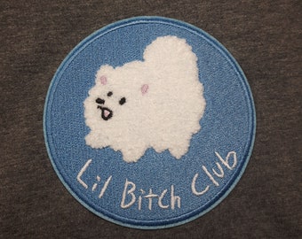 Lil Bitch Club chenille iron-on patches