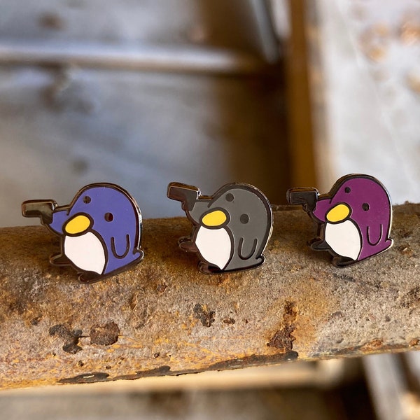 Violent Penguin enamel mini pin