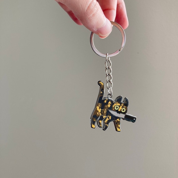 Porte-clés en métal Knifecat écaille de tortue