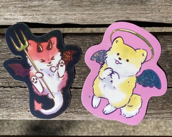 Angel and Devil Pomeranian Sticker Pack