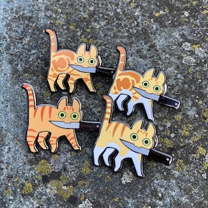 Orange Tabby Knifecat Enamel Pin