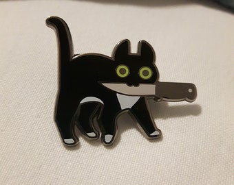 Full Tux Knifecat Enamel Pin