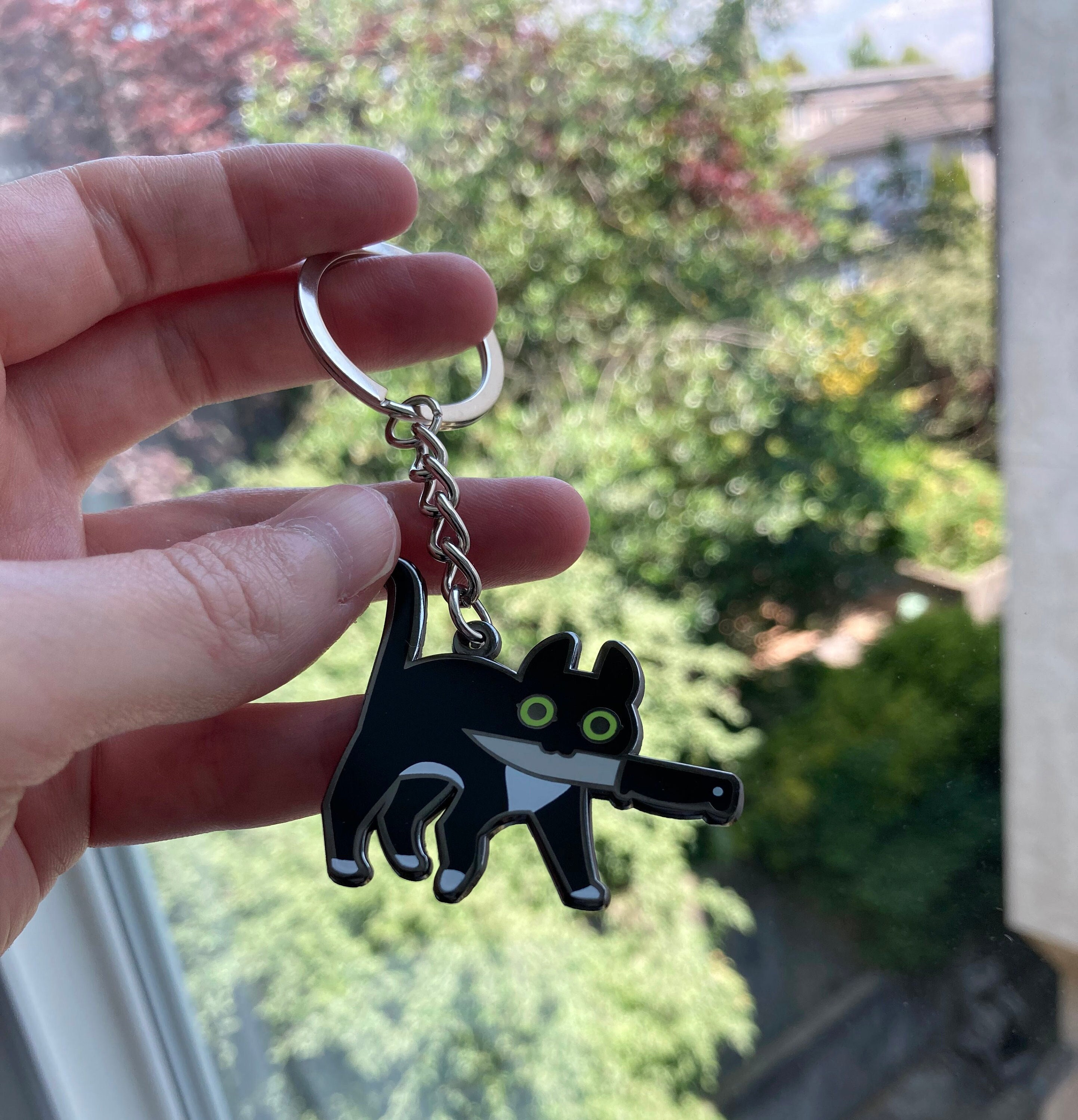 Cat keyrings / Domestic house cat charms. Kitten collar charms & keychains.  black, ginger, white.. — Sketched by Ste