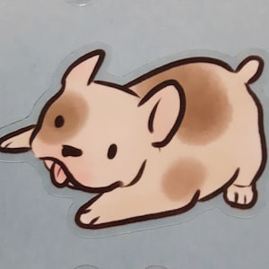 Sticker transparent frenchie espiègle
