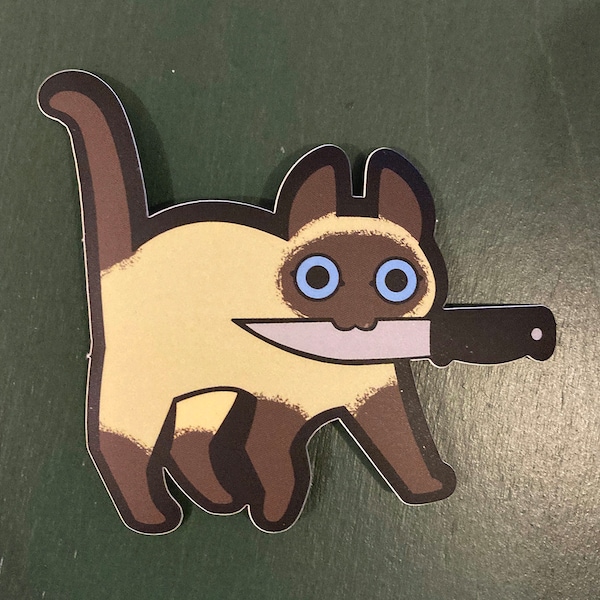 Adesivo Siamês Fosco para Gato Faca