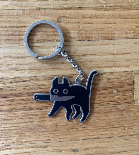 Knifecat Metal Keychain - Etsy