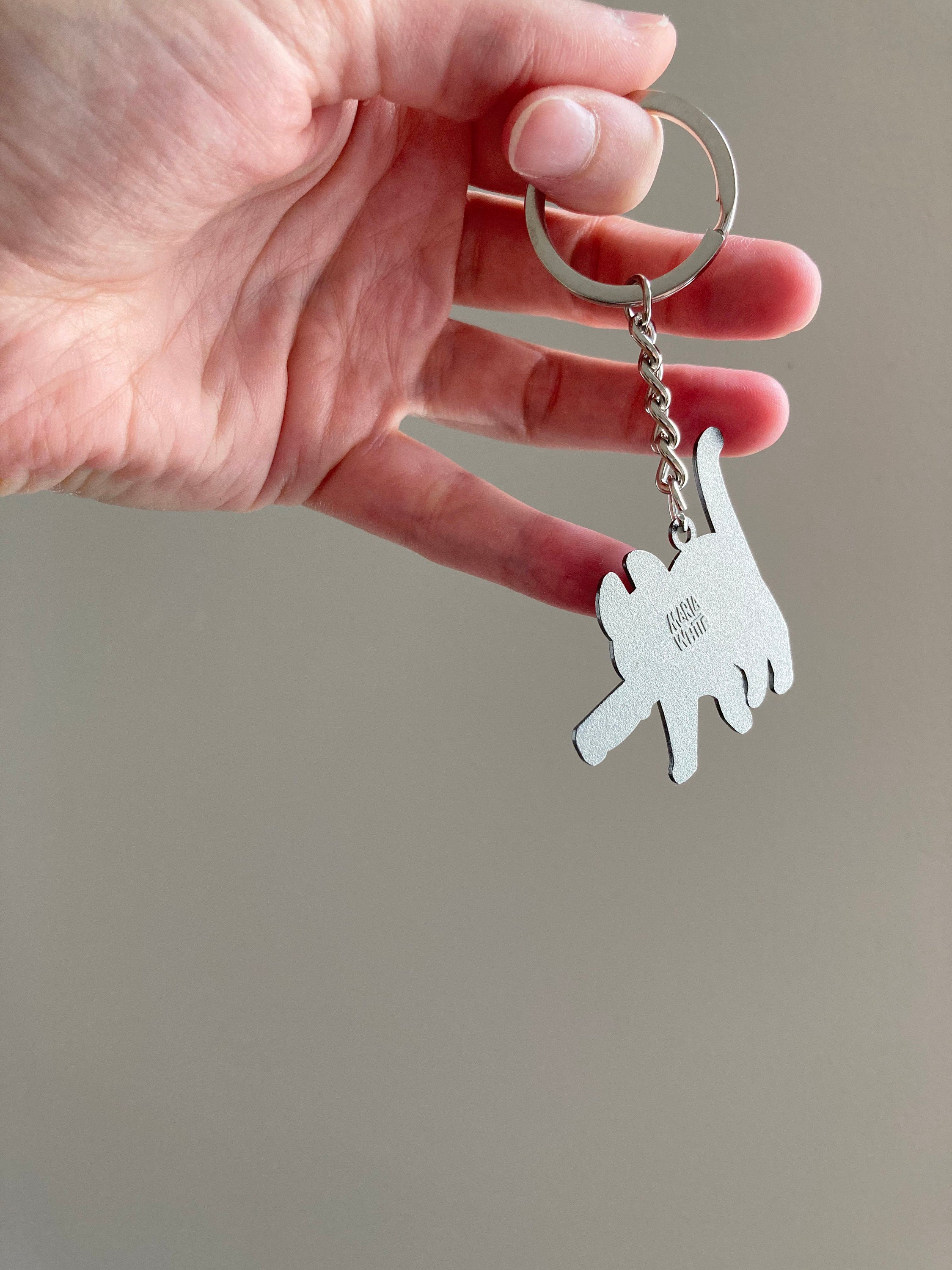 Tortoiseshell Knifecat Metal Keychain - Etsy