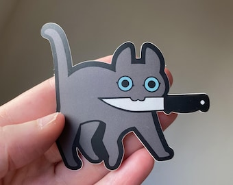 Russian Blue Matte Knifecat Sticker