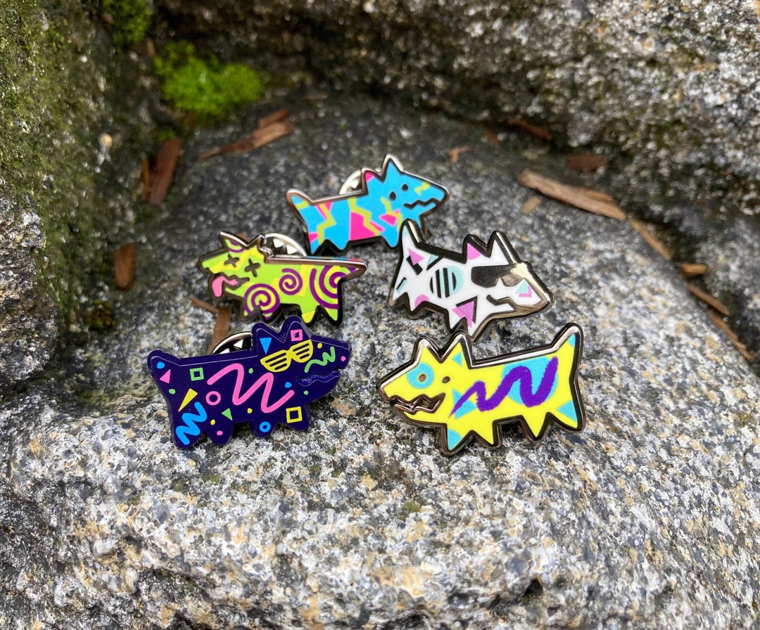 Tiny Radical Dog Pins - Etsy