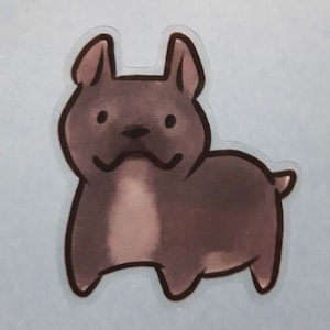 Sticker transparent frenchie debout