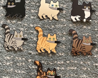 Long Haired Knifecat stickers