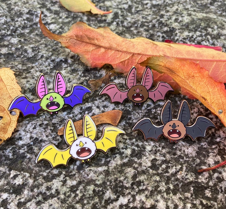 Screamin Bat Enamel Pin - Etsy