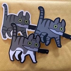 Stickers chat tigré gris