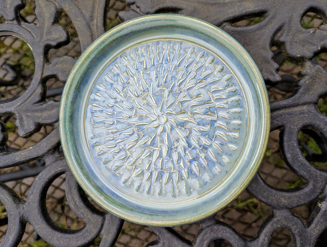 Ceramic Garlic Grater and Dipping or Marinating Dish Blue Etsy