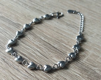 Bracelet coeur pour femme en argent plaqué