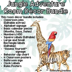 Lot de décorations pour chambre Jungle Adventure