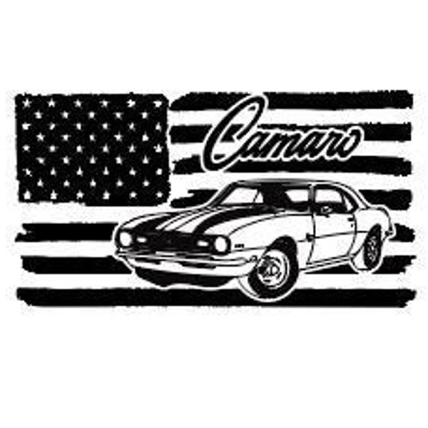 1968 Camaro SVG, 1st Gen Chevrolet Camaro SVG ,Chevy Camaro Flag, Chevy Flag