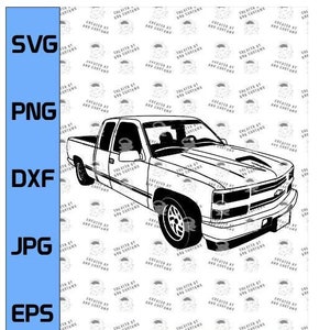 Extended Cab Silverado 1500, C/K 1500, C1500, K1500, Silverado 2500, HD Silverado svg, eps, dxf, png, jpgDigital File Only image 1