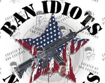 Ban Idiots Flag Star - SVG (Digital File Only)