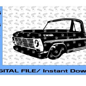 1968-1969 Ford F100 Truck Design, 1968, 1969 Truck, Ford F-100, Classic Ford Truck (Digital File Only) SVG, EPS DXF, png