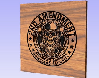America's Original Homeland Security Skull 2nd Amendment digital design. Support the Second Amendment!