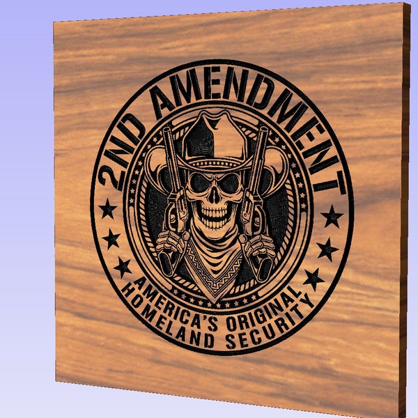 America's Original Homeland Security Skull 2nd Amendment digital design. Support the Second Amendment!