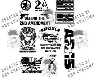 2nd Amendment SVG digital design bundle. 50% Savings! 10 different designs  (Digital Files only) Support the Second Amendment!