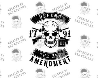 Motorcycle Rocker Defend the 2nd Amendment digital design.  Support the Second Amendment and Protect The 2nd Amendment!