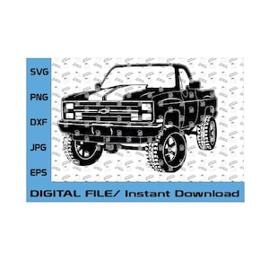 1987 Chevy Square Body 1500, 1987 4x4 Chevy Truck svg, 1987 4x4 Square Body, Chevrolet Ck1500 Square Body Digital File Only svg, eps, png image 1