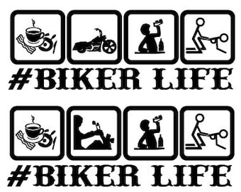 Biker Life, Cruiser, Bagger Motorcycle SVG (solo file digitale)