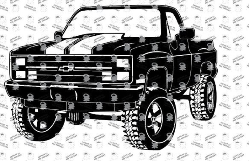 1987 Chevy Square Body 1500, 1987 4x4 Chevy Truck svg, 1987 4x4 Square Body, Chevrolet Ck1500 Square Body Digital File Only svg, eps, png image 2