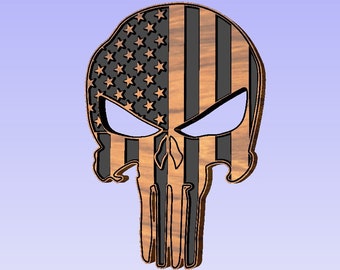 Punisher Skull American Flag SVG,